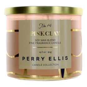 Perry Ellis 14.5 oz Soy Wax Blend 3 Wick Candle - Pink Clay