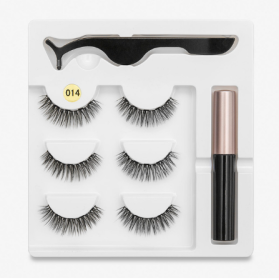 A Pair Of False Eyelashes With Magnets In Fashion (Option: 014 style)