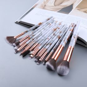 15 Marbled Design Makeup Brushes Set (Option: Blue-Q15pcs)