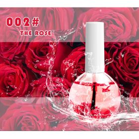 Nail Beauty Dried Flowers Nutrition Nail Treatment Oil Anti-agnail Nail Edge Moisturizing Nail Base Coat Natural Dried Flower Nutrient Solution (Option: 002 Rose-15ML)