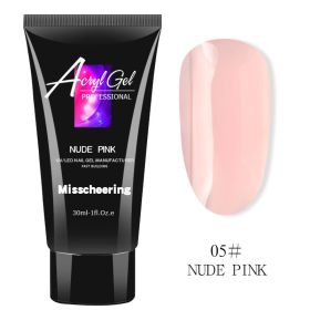 Painless Extension Glue Nail Art Without Paper Tray Fast Extension Crystal Model Painless Crystal Glue (Option: Nude pink 2pcs)