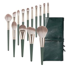 Green Cloud 14 Makeup Brushes Suit (Option: 14 Green Clouds With Bags)