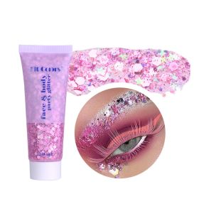 Body Glitter Gel Face Glitters Body Gel Sequins Shimmer Liquid Eyeshadow Holographic Cosmetic Laser Powder Festival Glitter Makeup (Color: 3)