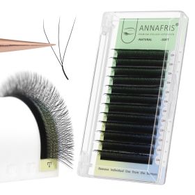 ANNAFRIS 4D YY Shape Eyelash Extension Makeup Mesh Net Cross 2D Y Shape Premade Fans Lash Extension Hand Woven Natural Soft Light Mink False Lashes (Length: 15mm, Curl: D)