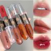 KIKO Make up Lip Oil Lip Glaze Non-Fading Lipsticks Makeup Gloss Milk Tea Mirror Transparent Lip Color Double Headed Lip Gloss