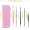 5 Pcs Blackhead Remover Kit Pimple Comedone Extractor Tool Set Stainless Steel